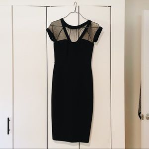 Black Dress with Sheer Top, Sleek & Comfortable! Size 6